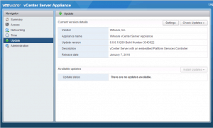 VMware vCenter 6 Appliance Web Admin Interface