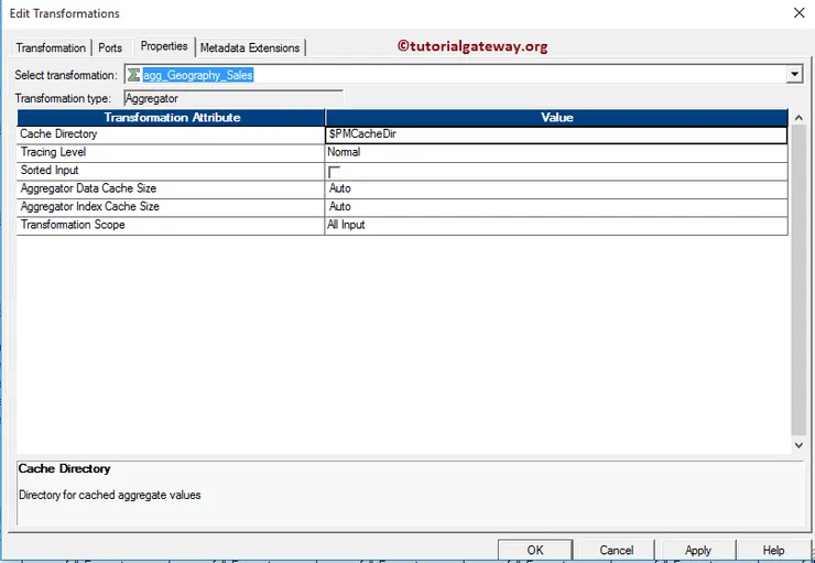 Aggregator Transformation in Informatica 12