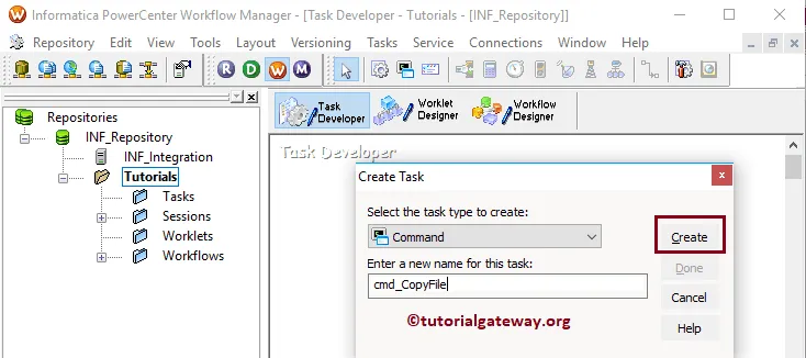 Command Task in Informatica 19