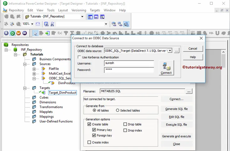 Create Informatica Target table using Source Definition 13