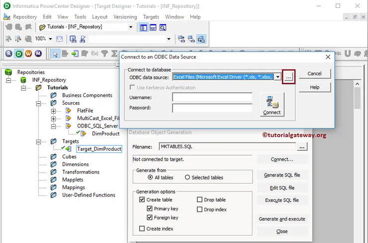 Create Informatica Target table using Source Definition 9