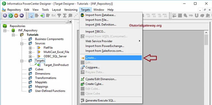 Create Target Table in Informatica 1