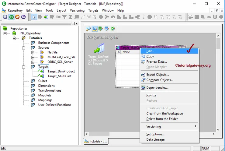 Create Target Table in Informatica 4