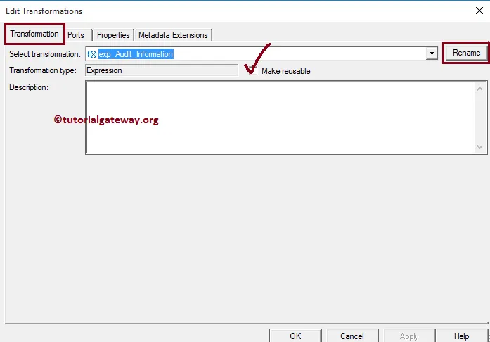 Expression Transformation in Informatica 6