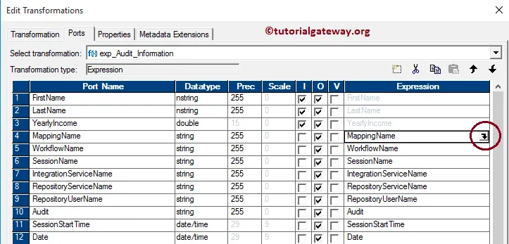 Expression Transformation in Informatica 8