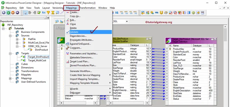 Validate Informatica Mapping 8