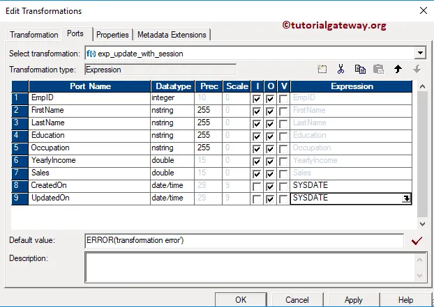 Informatica Update Strategy using Session Properties 11