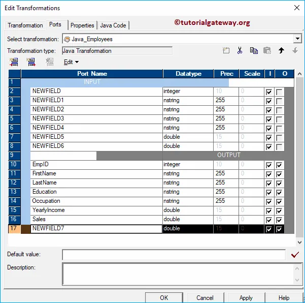 Java Transformation in Informatica 14