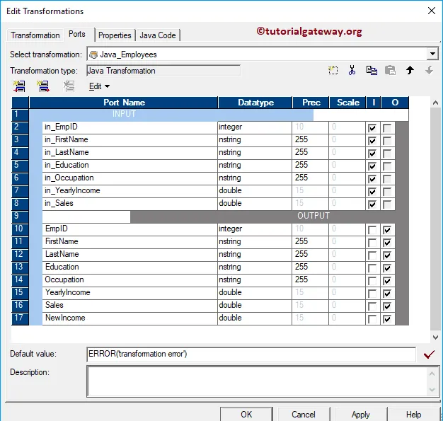 Java Transformation in Informatica 15