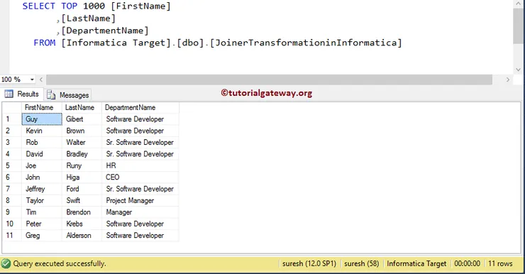 Destination Table Output 21