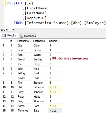 Lookup Source Table 1