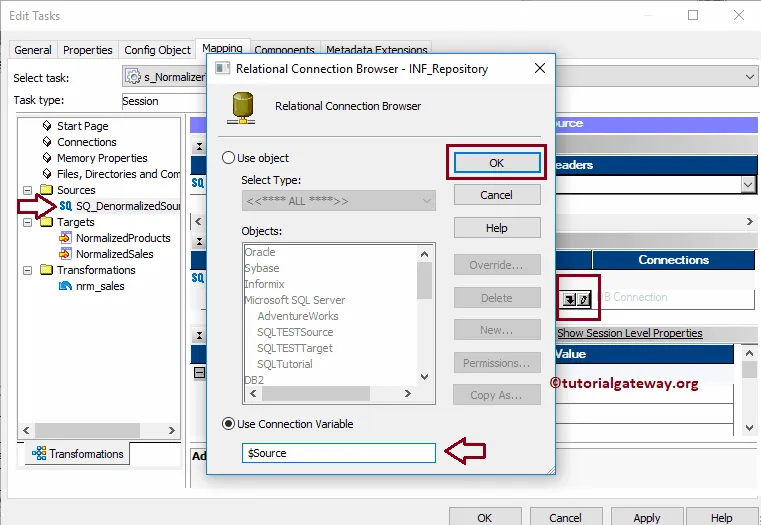 Select Normalizer Source Connection Variable 27