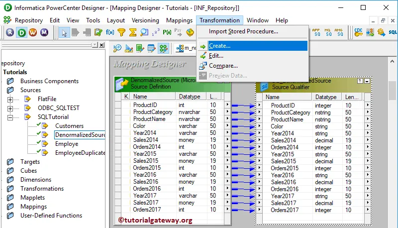 Normalizer Transformation in Informatica 7