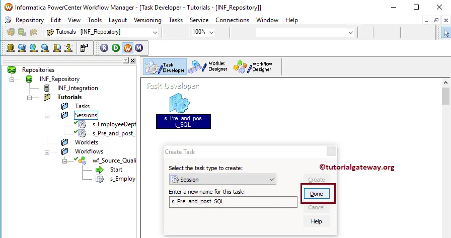 Create Pre and Post SQL in Informatica Session