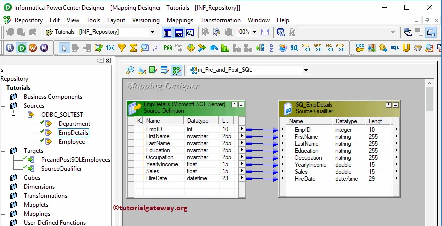 Pre and Post Mapping Designer