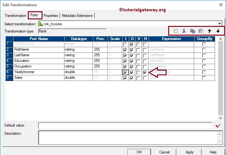 Rank Transformation in informatica 9