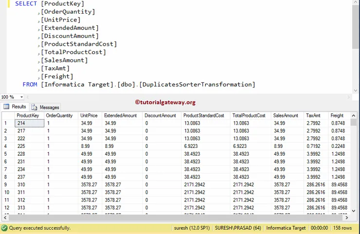 Remove Duplicates Using Sorter Transformation in Informatica 12