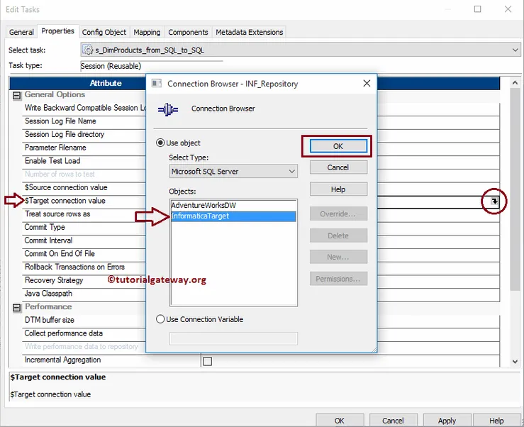 Session $Target connection value 11