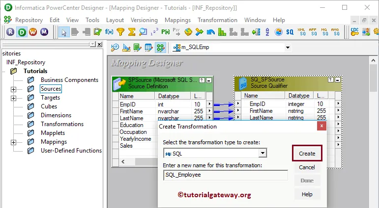 Select SQL Transformation in Informatica 8