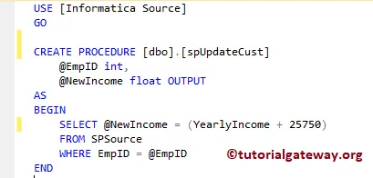 Stored Procedure that we use