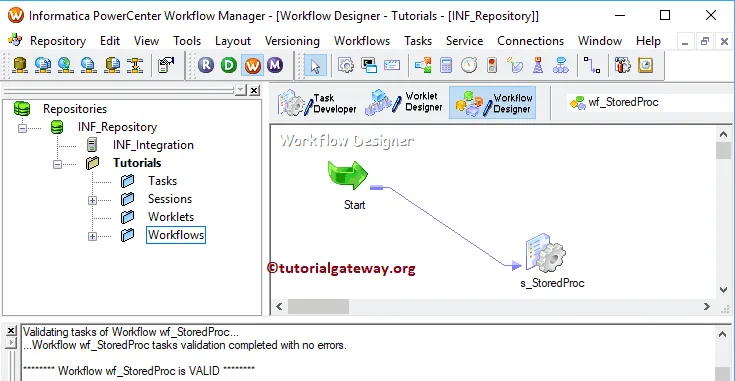 Start Stored Procedure Transformation in Informatica workflow