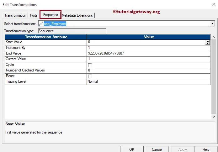 Sequence Generator Transformation in Informatica 8