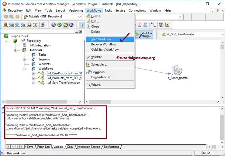 Sorter Transformation in Informatica 17