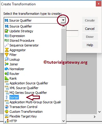 Sorter Transformation in Informatica 6