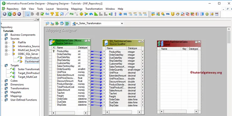 Sorter Transformation in Informatica 8