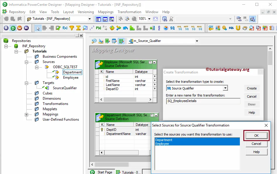 Source Qualifier Transformation in Informatica 11