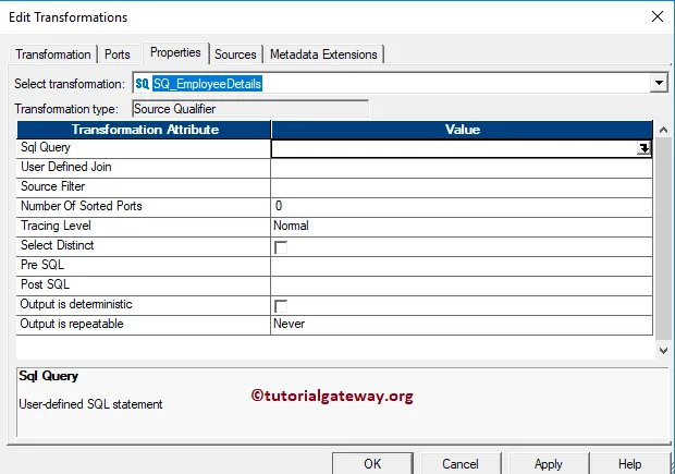 Source Qualifier Transformation in Informatica 15