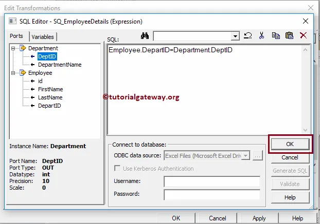 SQL Query Expression to Connect 17