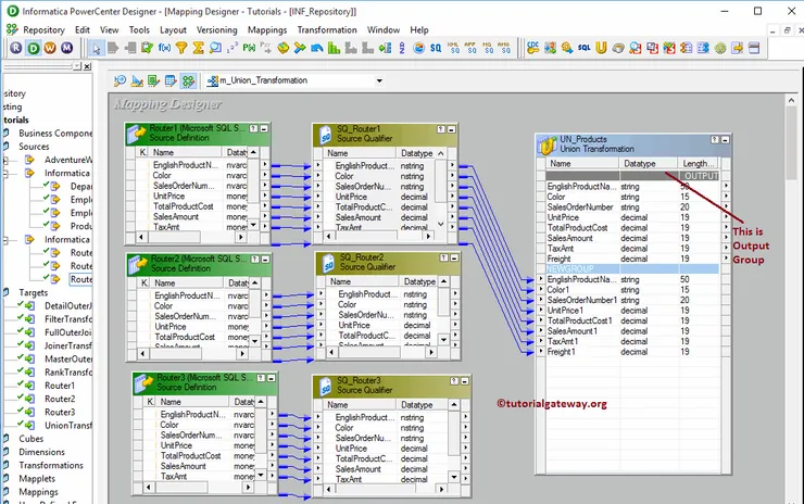 Union Transformation in Informatica 6