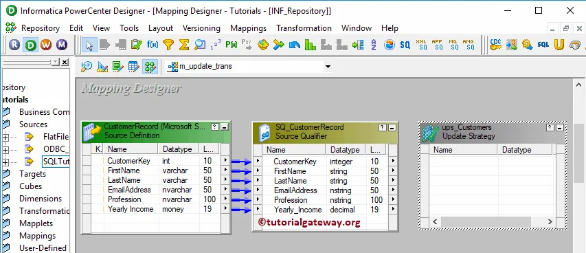 Update Strategy Transformation in Informatica 10