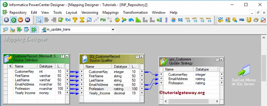 Update Strategy Transformation in Informatica 12