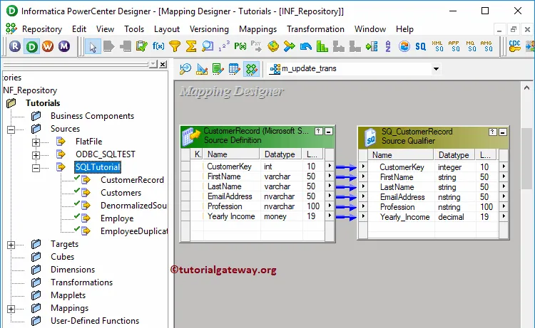 Update Strategy Transformation in Informatica 7