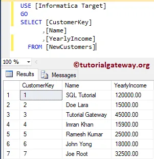 Update Destination Table 2