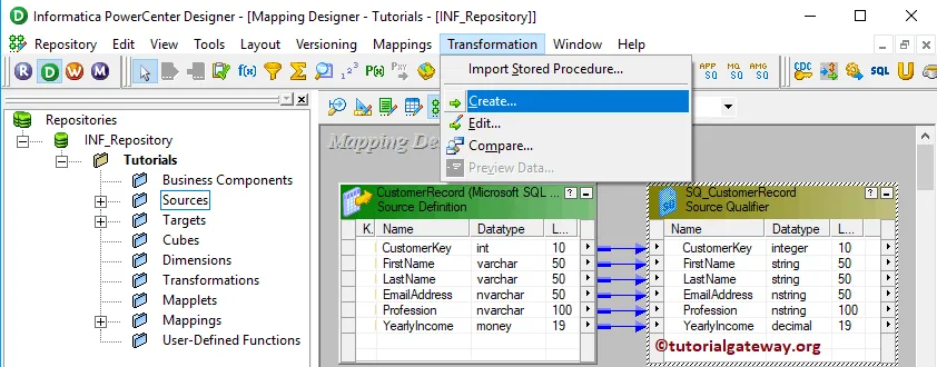 XML Generator Transformation in Informatica 10