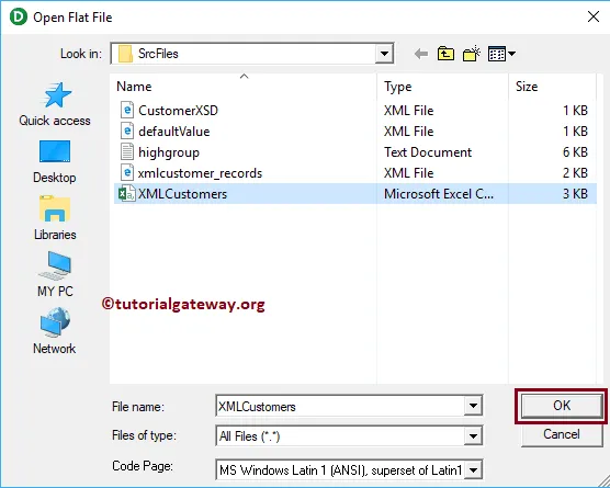 Select XML File as Source Definition 5