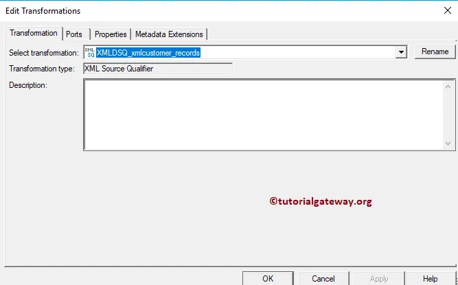 XML Source Qualifier in Informatica 15