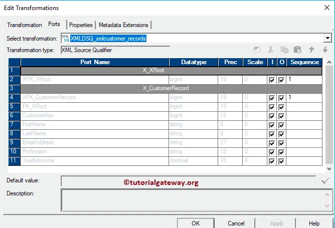 XML Source Qualifier in Informatica 16