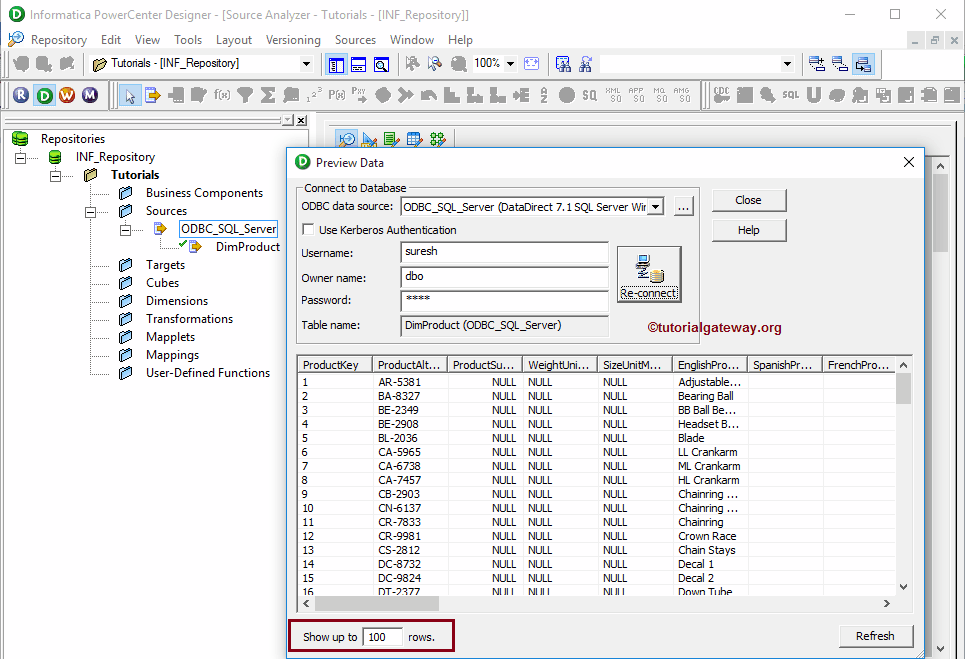 Database Source in Informatica 8