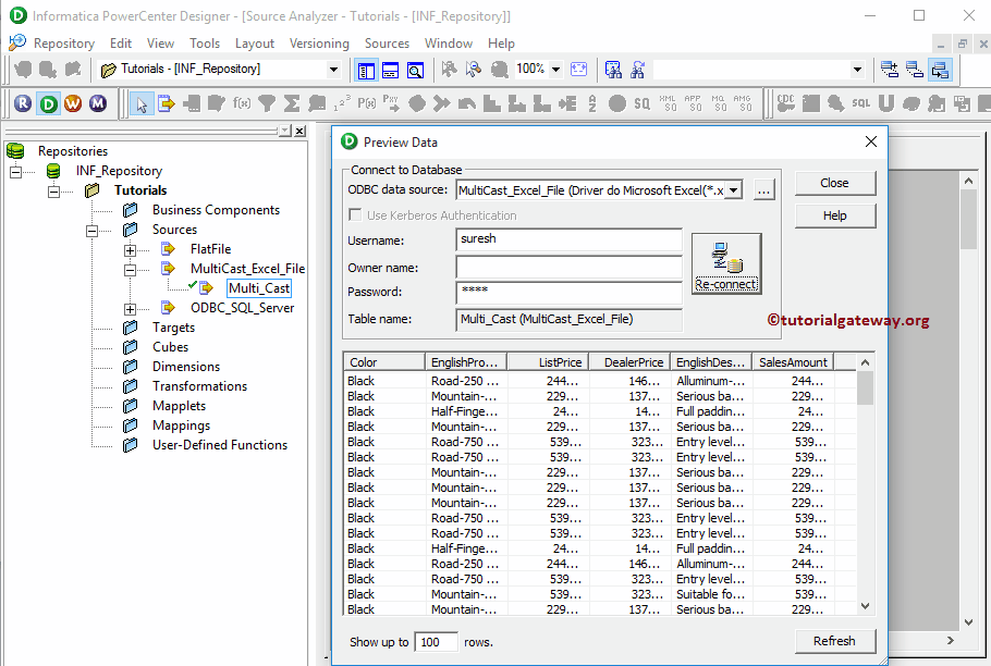 Excel Source in Informatica 10