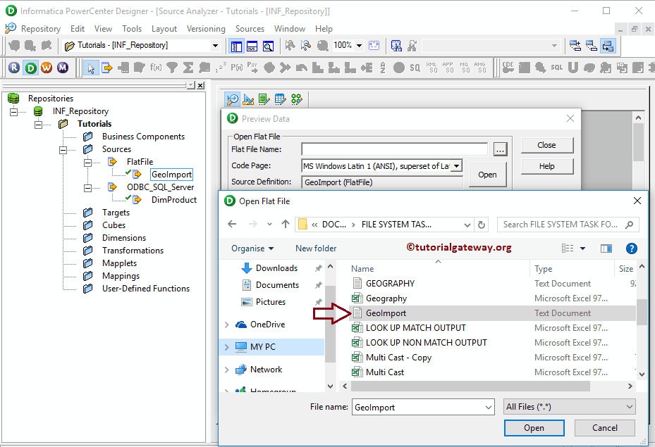 Flat File Source in Informatica 10