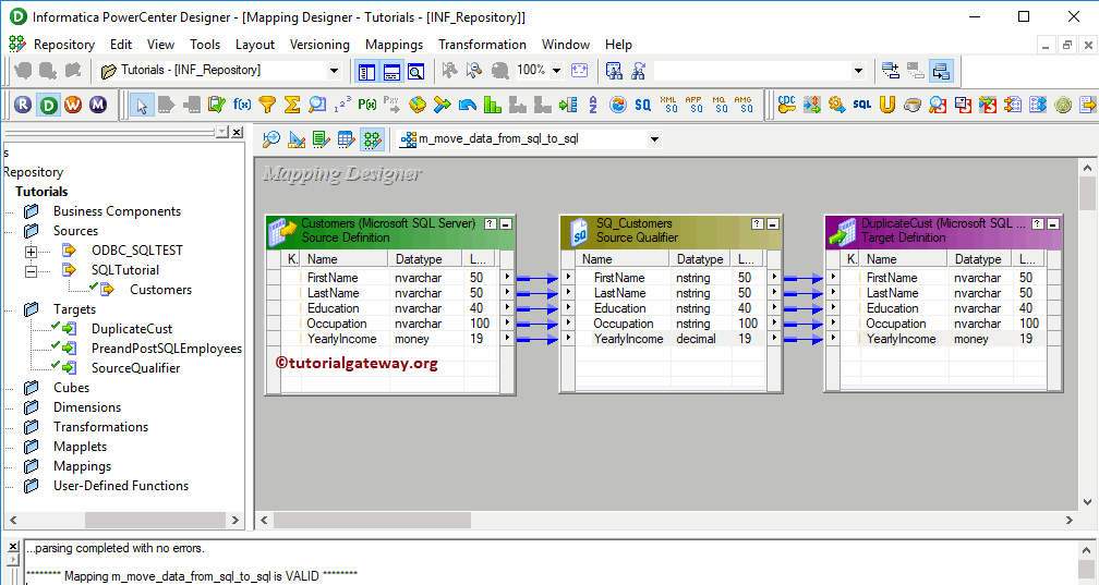 Move Data from SQL Server to another in Informatica 10